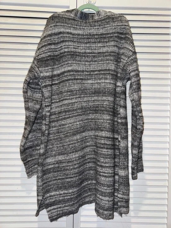 Time and Tru Gray Marled Open Front Women's Cardigan - Picture 3 of 3